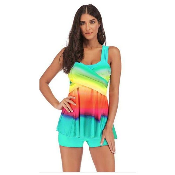 Rosewe Swim Rainbow Bathing Suit With Swim Shorts Runs Small Poshmark